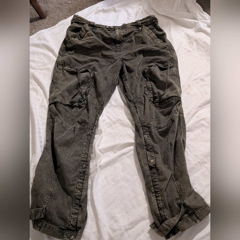 Free People Olive Cargo Pants